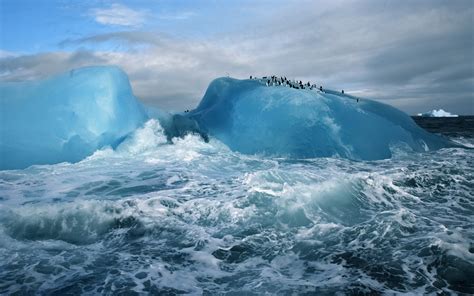 Nature Landscape Sea Waves Antarctica Iceberg