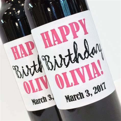 Birthday Mini Wine Bottle Labels For Wine Themed Birthday Etsy Mini