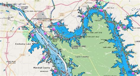 Kentucky Lake Lake Map Nautical Chart Marine Charts