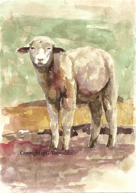 Lamb Original Watercolor Painting Lamb Art Lamb Wall Hanging Etsy