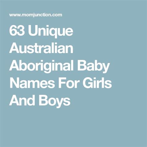 Unique Australian Aboriginal Baby Names For Girls And Boys Baby Girl Names Baby Names
