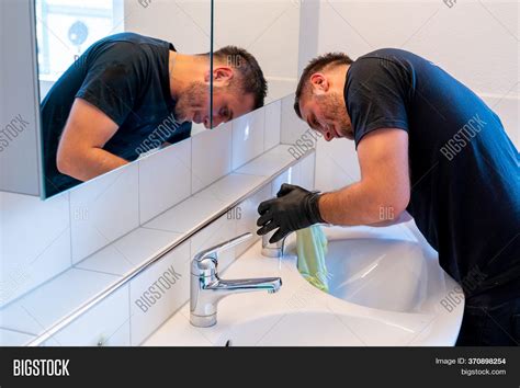 Man Cleaning Bathroom Image And Photo Free Trial Bigstock