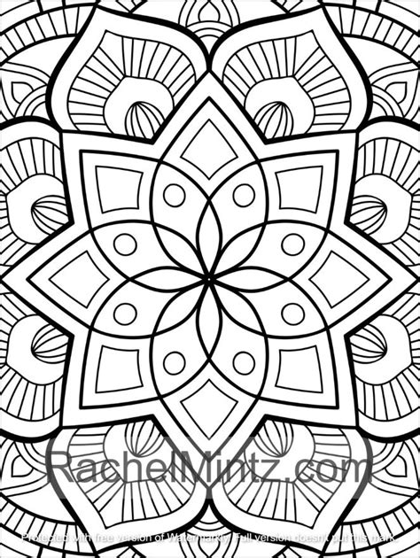 Close Up Mandala Large Print Designs Pdf Coloring Book Rachel