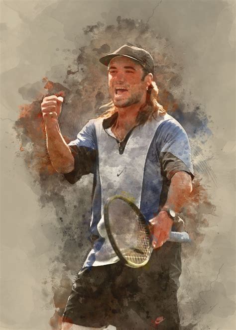 Andre Agassi Poster By Vec Group Displate Print Artist Cool