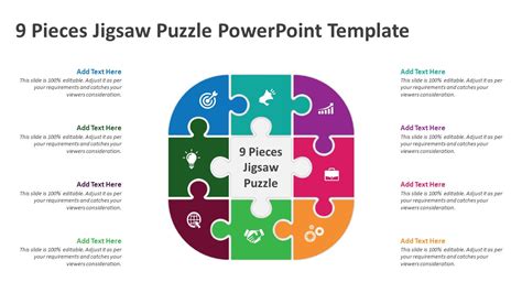 9 Pieces Jigsaw Puzzle Powerpoint Template Ppt Templates