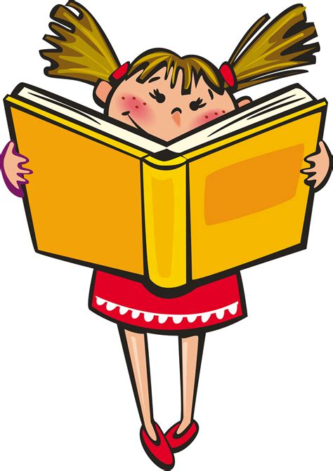 Girl Reading A Book Clipart Vector Graphics Png Download Full