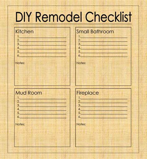 Printable Kitchen Remodel Checklist