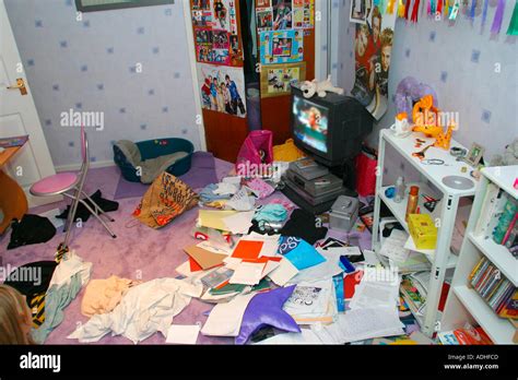Girl Teenagers Very Messy Bedroom Stock Photo Alamy