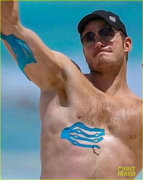 Chris Pratt Goes Shirtless In Hawaii Wears Athletic Tape On His
