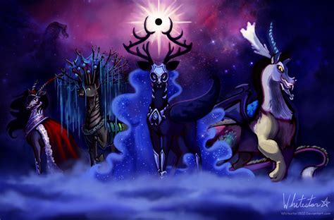 Discord King Sombra Nightmare Moon And Queen Chrysalis Drawn By