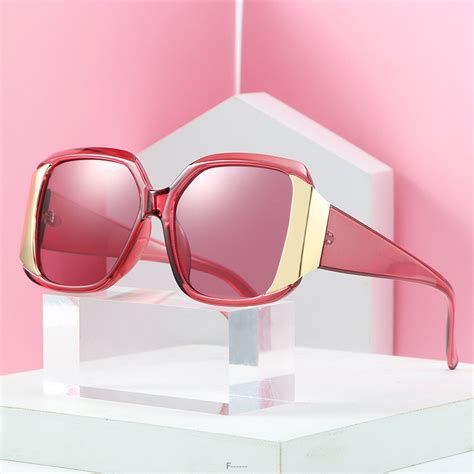 oversized purple sunglasses women luxury brand fashion flat top colorful clear lens sun glasses