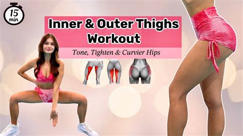 15 Min Inner And Outer Thighs Workout 🔥 Tone Tighten And Curvier Hips At Home No Equipment Youtube