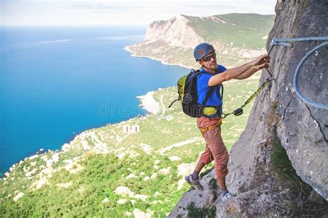 Man Climbing A Mountain Stock Image Image Of Climber 8632491