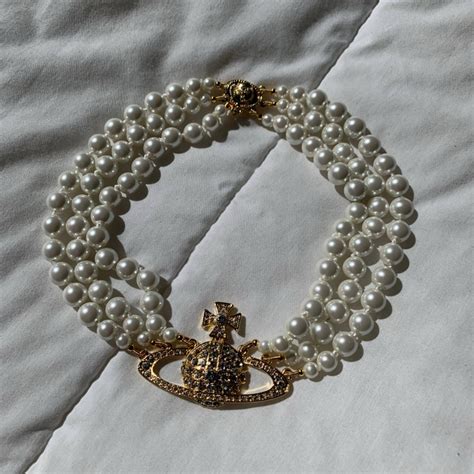 Vivienne Westwood Triple Pearl Gold Orb Choker Necklace Grailed
