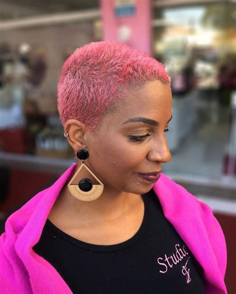 Bright Pink Buzz Cut Pixie The Latest Hairstyles For Men And Women 2020 Hairstyleology