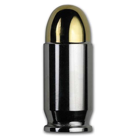 Buy 1 Oz Silver Bullet 45 Caliber Acp Gold And Rhodium Gilded Apmex