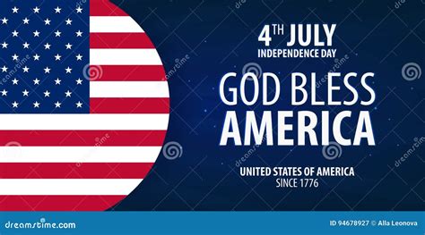 American Independence Day God Bless America 4th July Template
