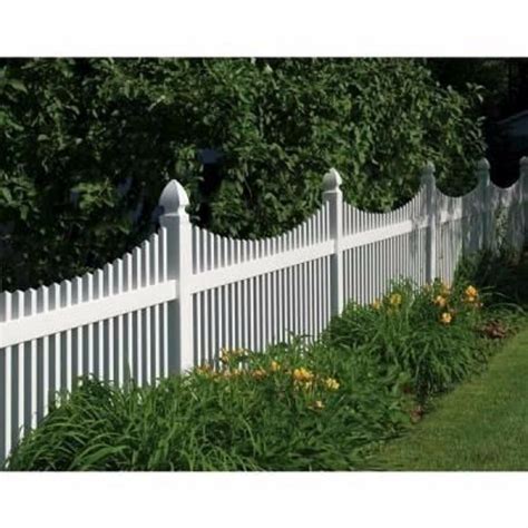 PVC WHITE VINYL PICKET FENCING 4' HIGH X 8' WIDE - STRAIGHT OR SCALLOP