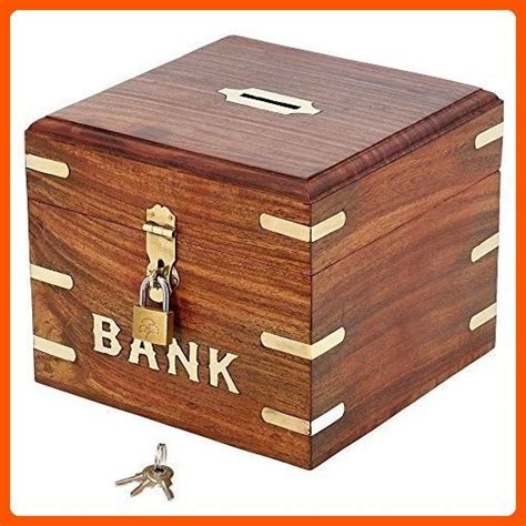 Indian Coin Bank Money Saving Box Banks For Kids And Adults Wood