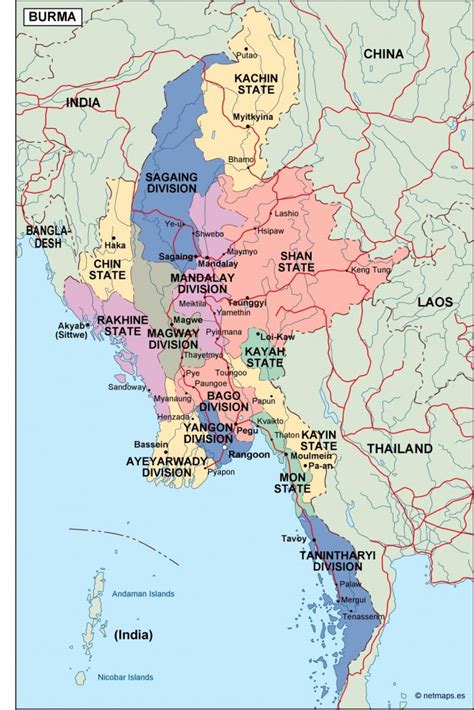 Political Map Of Burma Myanmar Maps Of Burma Myanmar Porn Sex