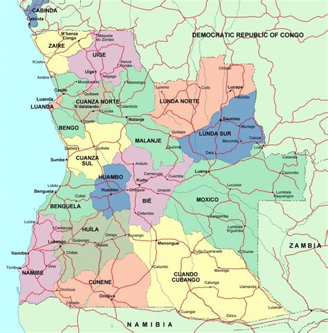 Mapa Sul De Angola
