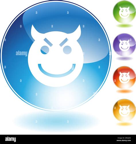 Evil Grin Emoticon Isolated On A White Background Stock Vector Image
