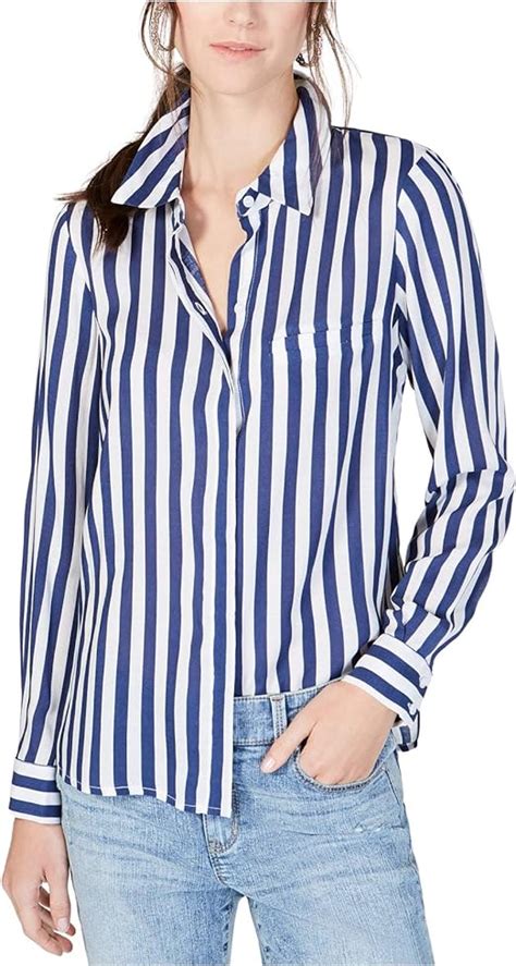 Inc International Concepts Striped Button Down Shirt Bluewhite Stripe