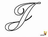 Coloring Alphabet Letter Cursive Script Letters Lowercase Uppercase Classic Yescoloring sketch template