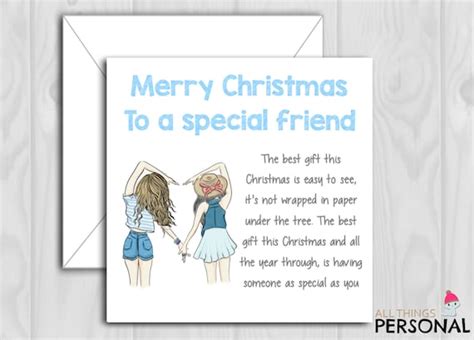 Best Friends Christmas Card Handmade Best Friend Christmas Etsy Uk