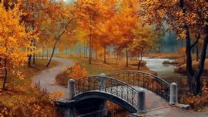 Bridge, Park, Path, Walkway, During, Autumn, Hd, Nature
