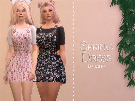 Sims 4 — Spring Dress By Dissia — Spring Dress 10 Swatches 5 Patterns