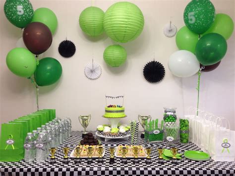 Go Cart Race Theme Green Black And White Boys Party Theme 50th