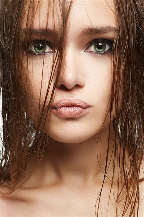 Image Brown Haired Face Hair Female Lips Glance