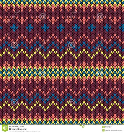 Seamless Colorful Knitted Pattern Stock Vector Illustration Of Orient