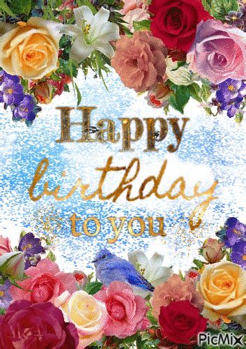 Assorted Rose Happy Birthday Animated Quote Pictures Photos And