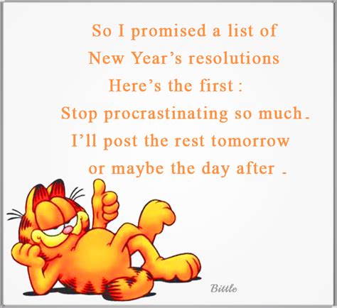 Funny Garfield New Years Resolution Quote Pictures Photos And Images