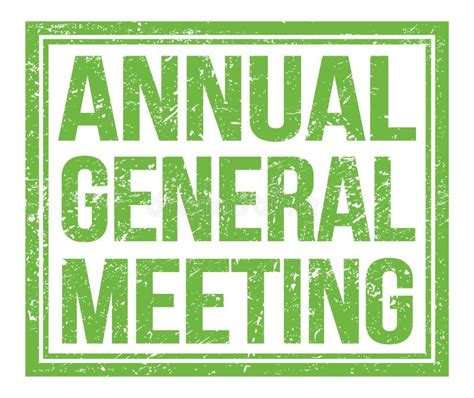 Annual General Meeting Text On Green Grungy Stamp Sign Stock