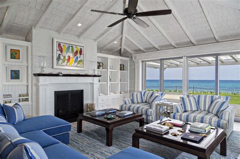 Florida style home plans are great for hot and humid climates. Florida Beach Cottage - Beach Style - Living Room - Miami ...