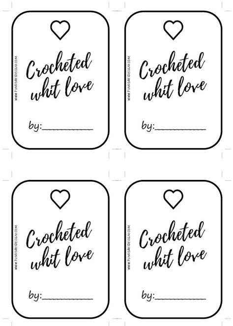 Crocheted Whit Love By Free Printable Tags For Handmade Crochet
