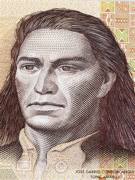 Tupac Amaru Ii Portrait On Peruvian 50 Soles 1977 Banknote Clo Stock