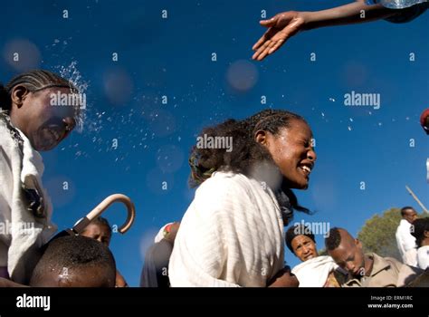 Reenactment Of Baptism During Timkat Festival In Lalibela Ethiopia