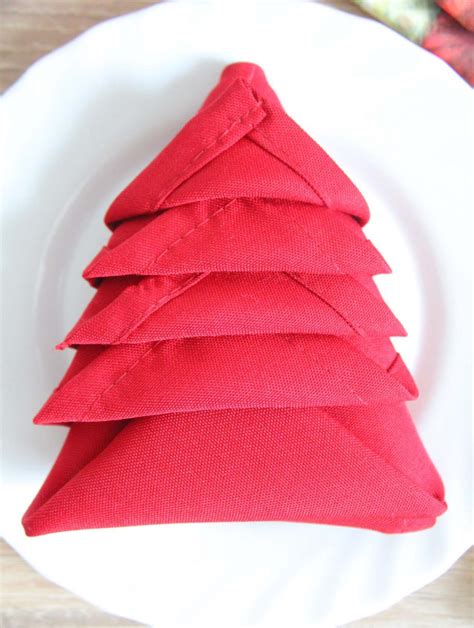 Christmas Tree Napkin Folding Two Minutes Technique