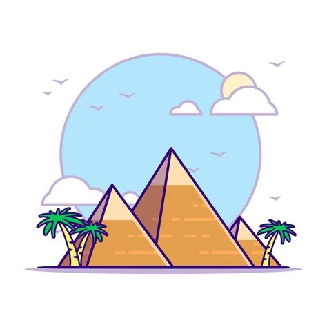 Premium Vector The Great Pyramid Of Giza Illustrations Landmarks