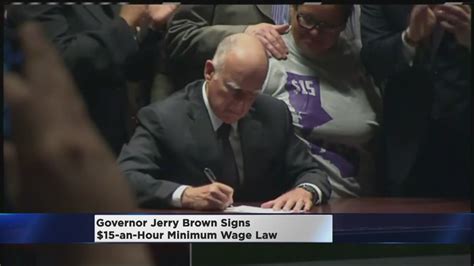 Gov Brown Signs 15hr Minimum Wage Into Law Youtube