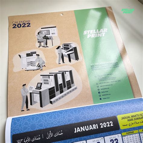 Stellar Print Wall Calendar 2022 Kalendar Islam Kuda Shopee Malaysia