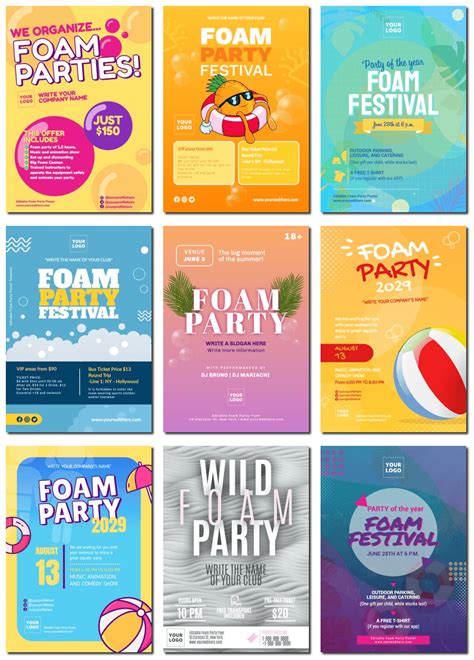 Create Foam Party Flyers With Editable Templates
