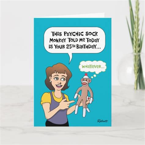 funny 25th birthday card