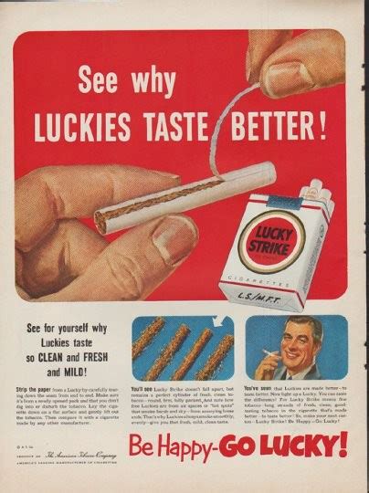 1952 Lucky Strike Cigarettes Vintage Ad Luckies Taste Better