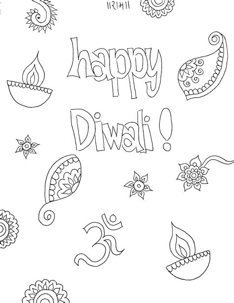 Easy Diwali Colouring Pages Thekidsworksheet
