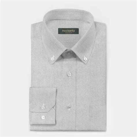 Light Gray Oxford Button Down Shirt With Pocket Hockerty
